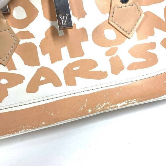 LOUIS VUITTON M92178 MonogramGraffiti Alma PM Hand Bag Leather Beige/White - Picture 10 of 15